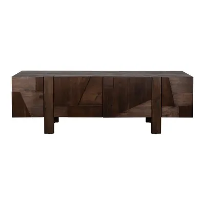 Comodă TV în culoare naturală închisă din lemn masiv 188x60x45 cm Bruneau – Dutchbone