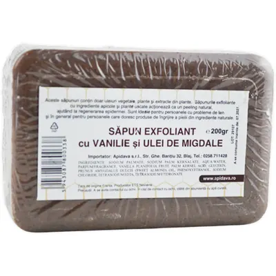 Sapun Exfoliant cu Vanilie si Ulei de Migdale 200g