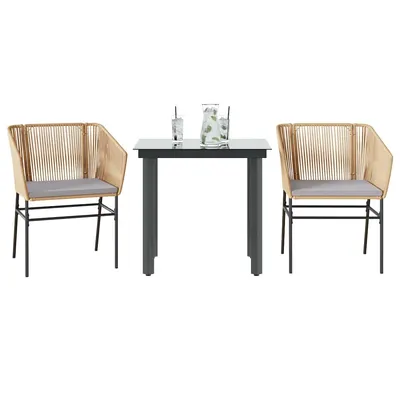 Gossi set mobilier de gradina cu perne 3 piese maro sticla polirattan