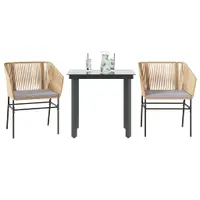 Gossi set mobilier de gradina cu perne 3 piese maro sticla polirattan