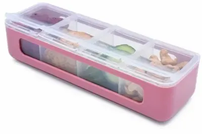 Cutie pentru gustări Melii Luxe - Cu 4 compartimente, Berry