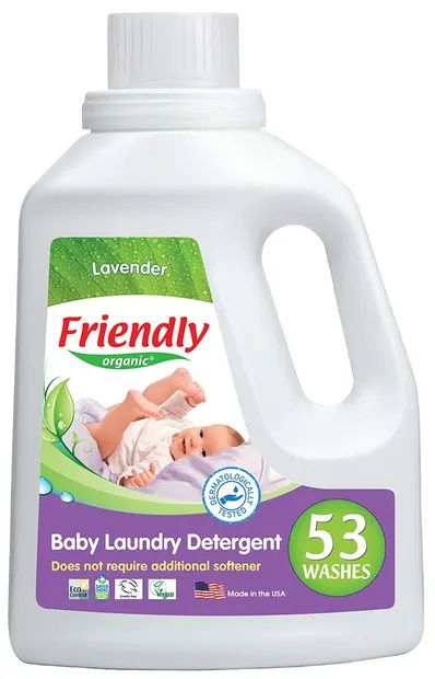 Gel concentrat cu emolient Friendly Organic - Lavandă, 53 spălări, 1.57 l