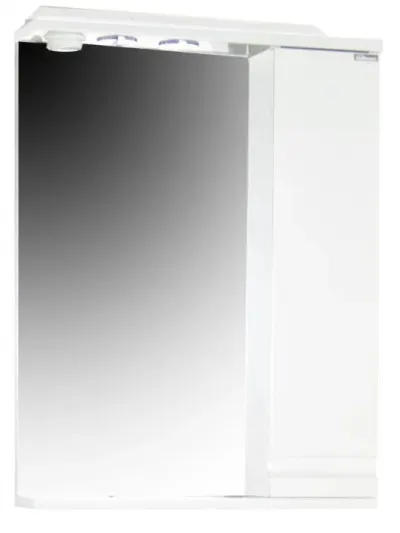 Dulap baie suspendat seria 786 cu oglinda, front MDF, montat, alb, 55x71 cm