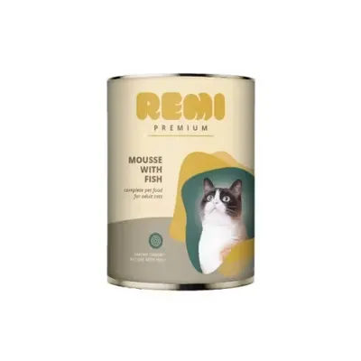 Hrana Umeda Pisici, Remi Premium Mousse cu Peste, 400 g