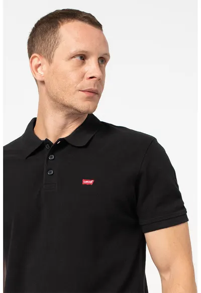 Tricou polo din bumbac Housemark - Negru