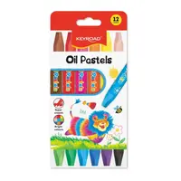 Creioane acuarelabile, pastel ulei, hexagonale, 12buc/set, Keyroad KR971353