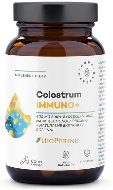 Colostrum Imuno + BioPerine, 60 capsule, Aura Herbals