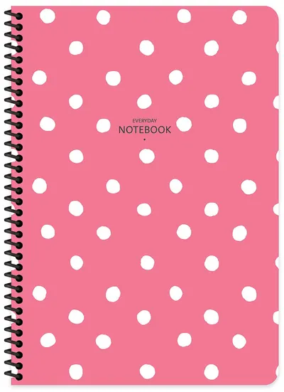 Caiet cu spirală Keskin Color Polka Dot - A6, 80 file, rânduri late, sortiment