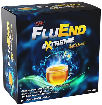 Fluend Extreme Hot Drink, 10 plicuri , Sun Wave Pharma