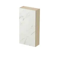 Dulap baie suspendat Cersanit Inverto, o usa placata cu ceramica CALACATTA, 40 cm, finisaj stejar, montat