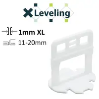 Distantiere XL autonivelare ( Clips XL ) pt. placi groase (11- 20 mm) - Rost de 1 mm - 100 buc - XLEV-PLC1XL100