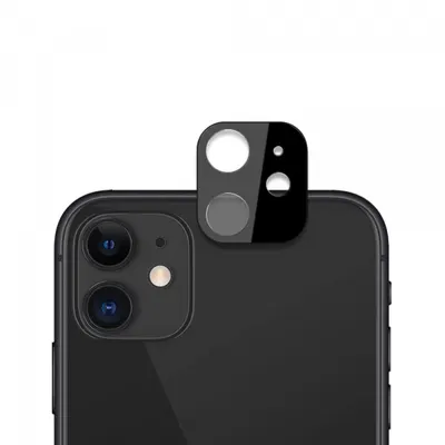 Folie de protectie Camera Spate Techsuit pentru Apple iPhone 12, Sticla Securizata, Neagra
