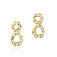 Cercei infinit din aur galben cu diamante de 0.126ct