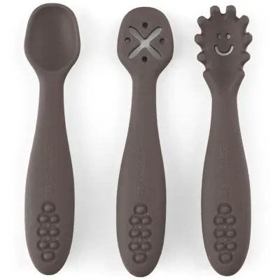 Petite&Mars Take&Match 6m+ linguriță pentru copii Bitter Cocoa 3 buc