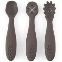 Petite&Mars Take&Match 6m+ linguriță pentru copii Bitter Cocoa 3 buc