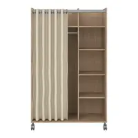 Șifonier bej/cu aspect de lemn de stejar 100x160 cm Kit – Tvilum