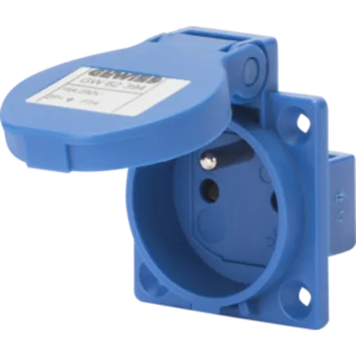 Priza industriala de tablou-incastrat-OUTLET SOCKET - STANDARD Franch - 2P + T 16A 230V 50 / 60Hz - 50x50 - BLU - CABLAGGIO A VITE