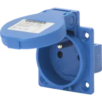 Priza industriala de tablou-incastrat-OUTLET SOCKET - STANDARD Franch - 2P + T 16A 230V 50 / 60Hz - 50x50 - BLU - CABLAGGIO A VITE