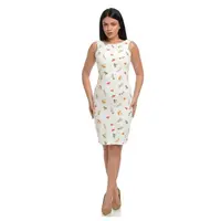 Rochie spate V 19NV102 crem/imprimeu floral, Natalee | marimea S