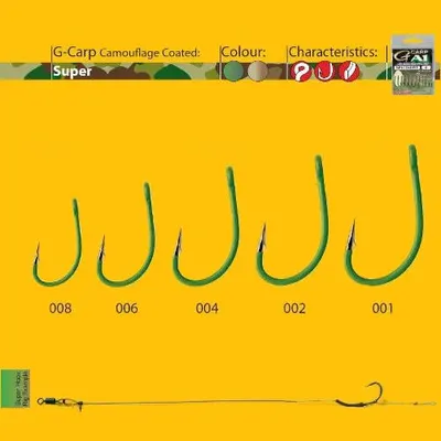 Carlige Gamakatsu G-Carp A1 Green Super, Nr 2, 10 Buc / Plic