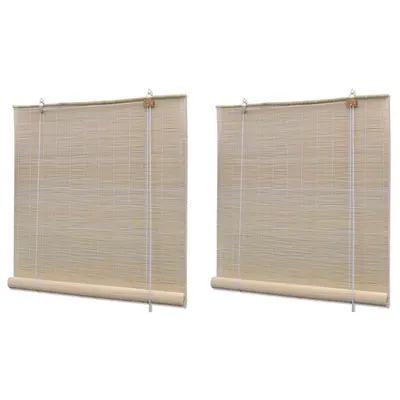 vidaXL Jaluzele din bambus natural tip rulou, 2 buc., 120 x 160 cm