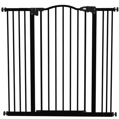 PawHut Poartă Extensibilă pentru Câini fără Șuruburi, Poartă de Siguranță Reglabilă, 94-100x94 cm, Negru | Aosom Romania