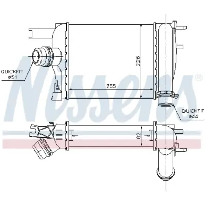 Intercooler, compresor NISSENS 96529