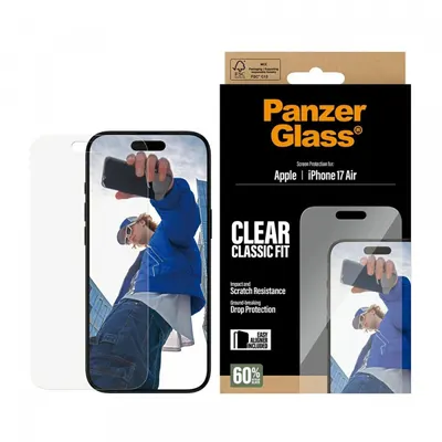 Folie de protectie Ecran PanzerGlass Classic Fit EasyAligner pentru Apple iPhone 17 Air, Sticla Securizata, Full Glue