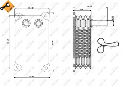 Radiator ulei termoflot (cu garnitura) potrivit FORD TRANSIT; LAND ROVER DEFENDER 2.2D 2.4D 01.00-02.16