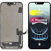 Display cu Touchscreen JK pentru Apple iPhone 17e / 16e, cu Rama, Versiune LCD In-Cell IC Movable, Negru
