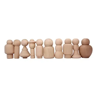 Set 10 figurine din lemn de pictat