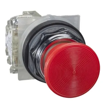 Buton Ø 30 - Rama Metalica - Cap De Tip Ciuperca Ø 35 Mm - Rosu - 1 C/O