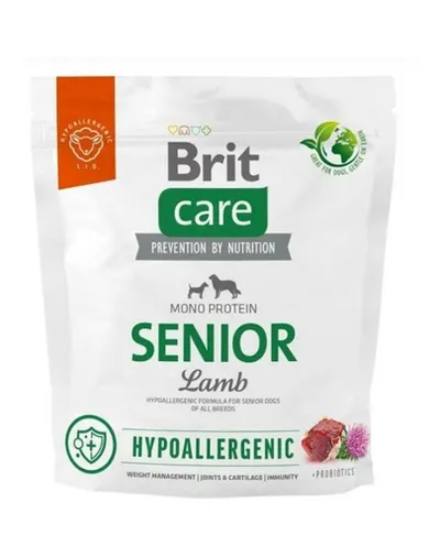 BRIT CARE Hypoallergenic Senior Lamb 1kg hrana caini seniori, cu miel