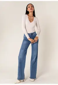 Blugi Dama Evazati Albastri P211-5 M8 16795 - Albastru