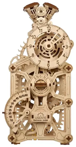 Puzzle 3D din lemn Ugears din 265 piese - Ceas mecanic