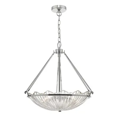 Lampa suspendata Avril 3 Light Pendant Polished Nickel & Glass