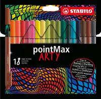 Pixuri marcatoare Stabilo Arty - pointMax, 18 culori