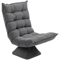 HOMCOM Fotoliu de Podea Relaxant Rotativ 360° cu Spătar Reglabil în 5 Poziții, 62x70x95 cm, Gri | Aosom Romania