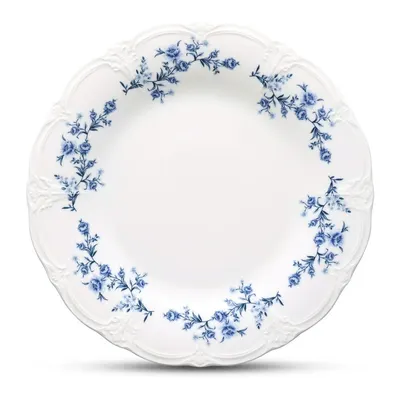 Farfurie albă/albastră pentru servire din porțelan ø 32 cm Retro – BonBistro