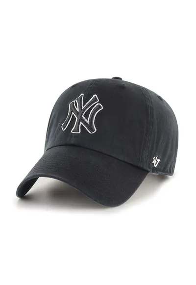 ’47 - Sapca baseball unisex cu aplicatie New York - Alb/Negru
