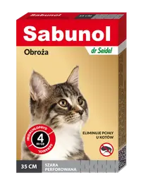 Sabunol Cat, Zgarda Antiparazitara Pisici, Culoare Gri (35cm)