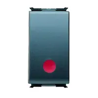 Intrerupator cu revenire 1P 250V ac - 10A AUXILIARES CONTACT NO - STOP - RED - 1 modul - PLAYBUS