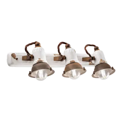 Aplica 3 Luci Retro Loft Finish Vib - Vintage Bianco C1677