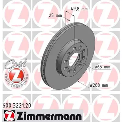 Disc frana ZIMMERMANN 600.3221.20