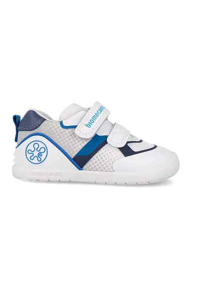 Pantofi sport cu insertii din plasa si velcro - Albastru royal/Alb murdar/Bleumarin