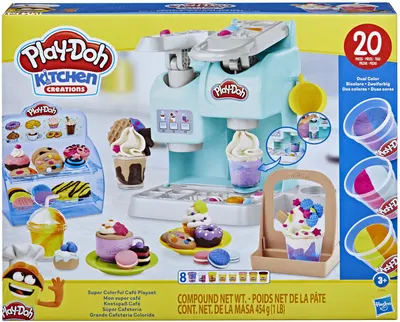 Set cu plastilină Play-Doh Kitchen Creations - Cafenea în culori superbe