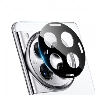 Folie de protectie Camera Spate Techsuit pentru OnePlus 12, Sticla Securizata, Neagra