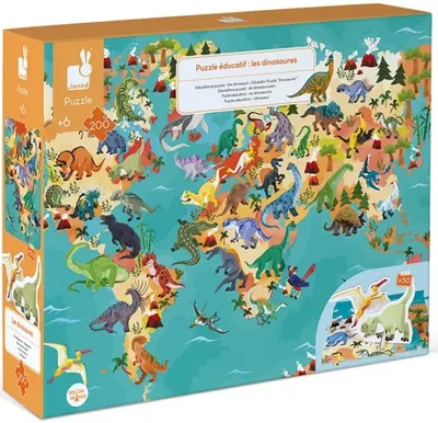 Puzzle educațional Janod din 200 de piese - Dinozauri