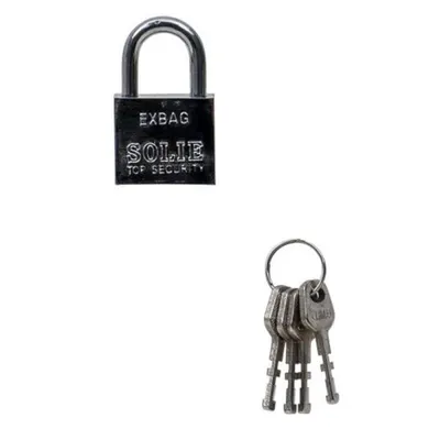 Lacat Patrat Cromat, cu 3 Chei, 30 mm