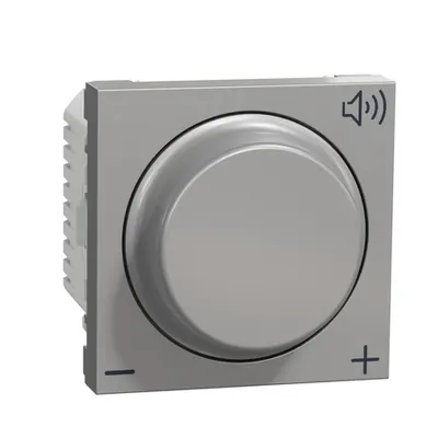 Volume control, New Unica, 12V, 2 module, aluminiu